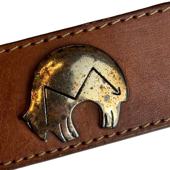 Vintage Silver Creek Western Concho Belt Men 28 Brown Genuine Leather Adjustable - Picture 13 of 16